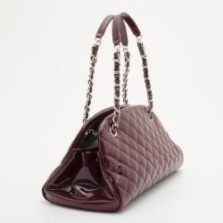 مملوكة مسبقًا Chanel Burgundy Just Mademoiselle Medium Patent Bowler Satchel