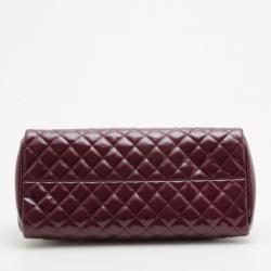 مملوكة مسبقًا Chanel Burgundy Just Mademoiselle Medium Patent Bowler Satchel