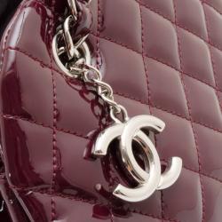 مملوكة مسبقًا Chanel Burgundy Just Mademoiselle Medium Patent Bowler Satchel
