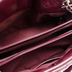 مملوكة مسبقًا Chanel Burgundy Just Mademoiselle Medium Patent Bowler Satchel