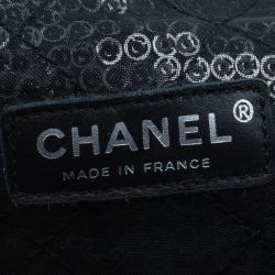 Pre Owned Chanel Black Hidden Sequins Classic Maxi Flap Bag