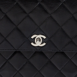Pre Owned Chanel Black Leather Vintage Kelly Bag