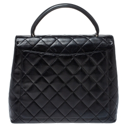Pre Owned Chanel Black Leather Vintage Kelly Bag