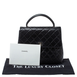 Pre Owned Chanel Black Leather Vintage Kelly Bag