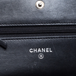 Chanel Black Quilted Leather Boy Wallet on Chain