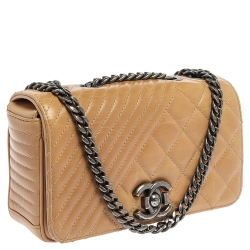 مملوكة مسبقًا Chanel Beige Quilted Leather Small Coco Boy Flap Bag