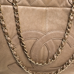 Pre Owned Chanel Beige Leather Trianon Tote