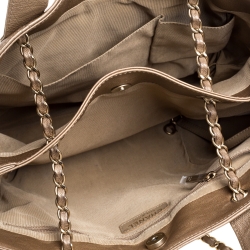 Pre Owned Chanel Beige Leather Trianon Tote