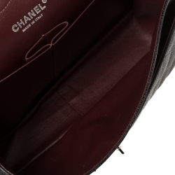 Pre Owned Chanel Black Quilted Caviar Leather Jumbo Classic Double Flap Bag