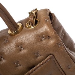 Pre Owned Chanel Beige Leather Paris-Rome Coco Top Handle Bag