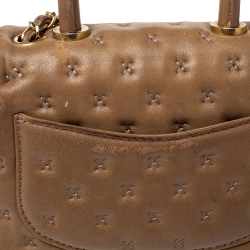 Pre Owned Chanel Beige Leather Paris-Rome Coco Top Handle Bag