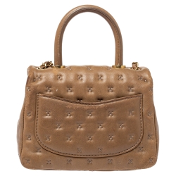 Pre Owned Chanel Beige Leather Paris-Rome Coco Top Handle Bag