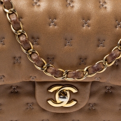 Pre Owned Chanel Beige Leather Paris-Rome Coco Top Handle Bag