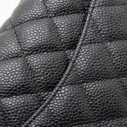 Pre Owned Chanel Black Caviar East West Flap Bag