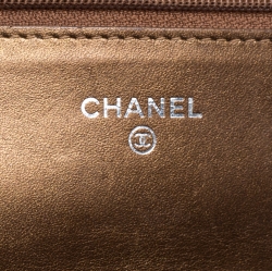 Chanel Gold Caviar Leather CC Timeless Wallet On Chain