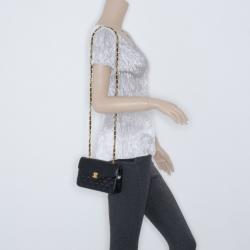 Pre Owned Chanel Vintage Black Quilted Lambskin Classic Mini Flap Bag 