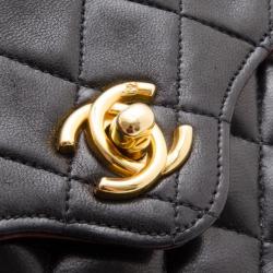 Pre Owned Chanel Vintage Black Quilted Lambskin Classic Mini Flap Bag 