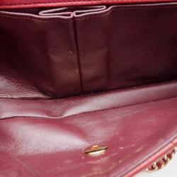 Pre Owned Chanel Burgundy Chocolate Bar Quilted East West Flap Bag