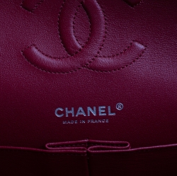 Pre Owned Chanel Red Quilted Caviar Leather Medium Classic Double Flap Bag