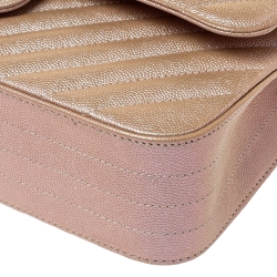 Pre Owned حقيبة شانيل كلاسيك بقلاب مزدوج جلد مبطن أسود ميتاليك