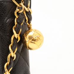 مملوكة مسبقًا Chanel Black Vintage Quilted Lambskin Tassel Shoulder Bag