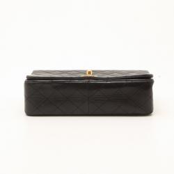 Pre Owned Chanel Black Matrasse Leather Shoulder Flap Bag 