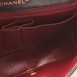 Pre Owned Chanel Black Matrasse Leather Shoulder Flap Bag 