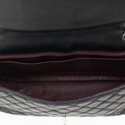 Pre Owned Chanel Black Quilted Lambskin Maxi Flap 