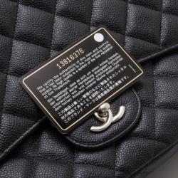 Pre Owned Chanel Black Quilted Caviar Maxi Flap