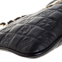 Pre Owned Chanel Black Leather Precious Symbols Pochette Bag