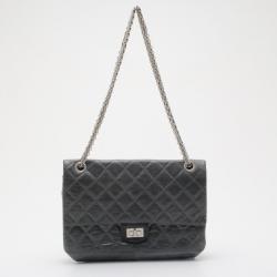 Pre Owned Chanel Limited Edition 50th Anniversary Grey 2.55 Flap bag