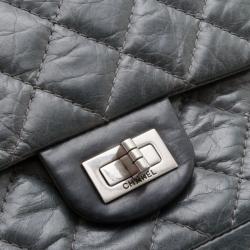 Pre Owned Chanel Limited Edition 50th Anniversary Grey 2.55 Flap bag