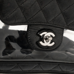 Chanel Black Quilted Leather and PVC Aquarium Backpack