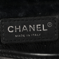 Pre Owned Chanel Black Quilted Leather and PVC Aquarium Backpack