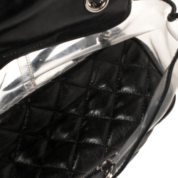 Pre Owned Chanel Black Quilted Leather and PVC Aquarium Backpack