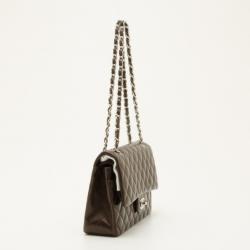 Pre Owned Chanel Medium Classic Flap Bag Brown Lambskin