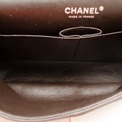 Pre Owned Chanel Medium Classic Flap Bag Brown Lambskin
