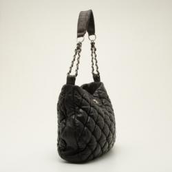 Chanel Black Quilted Bubble Hobo