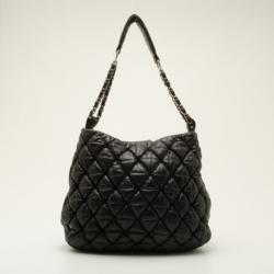 Chanel Black Quilted Bubble Hobo