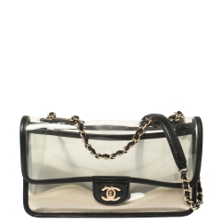 Chanel Black/Transparent PVC and Leather Sand By The Sea Classic