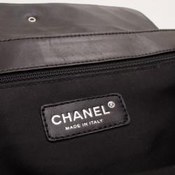 Pre Owned Chanel Black and Neon Pink Two Tone Quilted Flap Bag