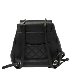 Pre Owned Chanel Black Quilted Caviar Leather Business Affinity Backpack