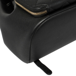 Pre Owned Chanel Black Quilted Caviar Leather Business Affinity Backpack