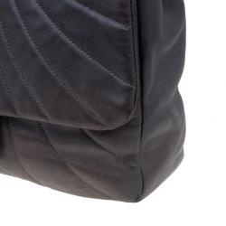 Pre Owned Chanel Metallic Purple Lambskin Maxi Flap Bag