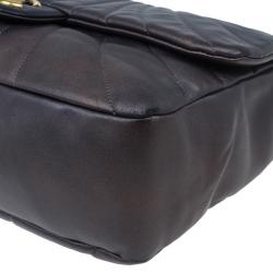 Pre Owned Chanel Metallic Purple Lambskin Maxi Flap Bag