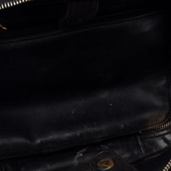 Pre Owned Chanel Black Patent Leather Vintage CC Vanity Case Top Handle Bag