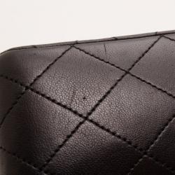 Pre Owned Chanel Vintage Black Lambskin Medium Flap Bag 
