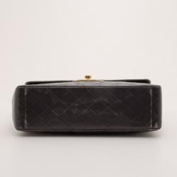 Pre Owned Chanel Vintage Black Lambskin Jumbo Flap Bag