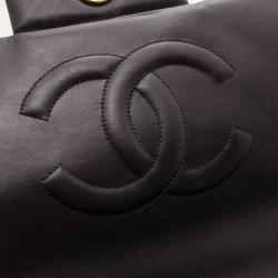 Pre Owned Chanel Vintage Black Lambskin Jumbo Flap Bag