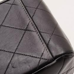 Pre Owned Chanel Vintage Black Lambskin Jumbo Flap Bag